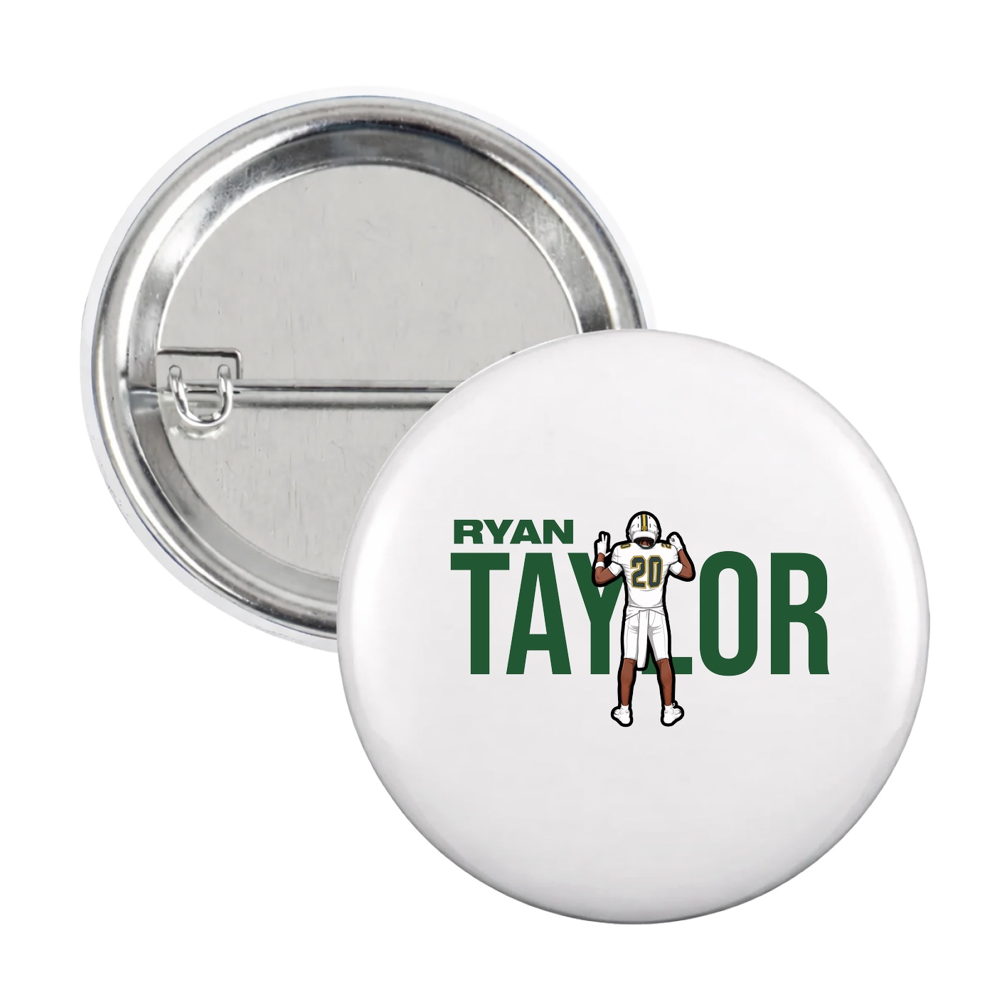 Game Day Button — Player Name in White