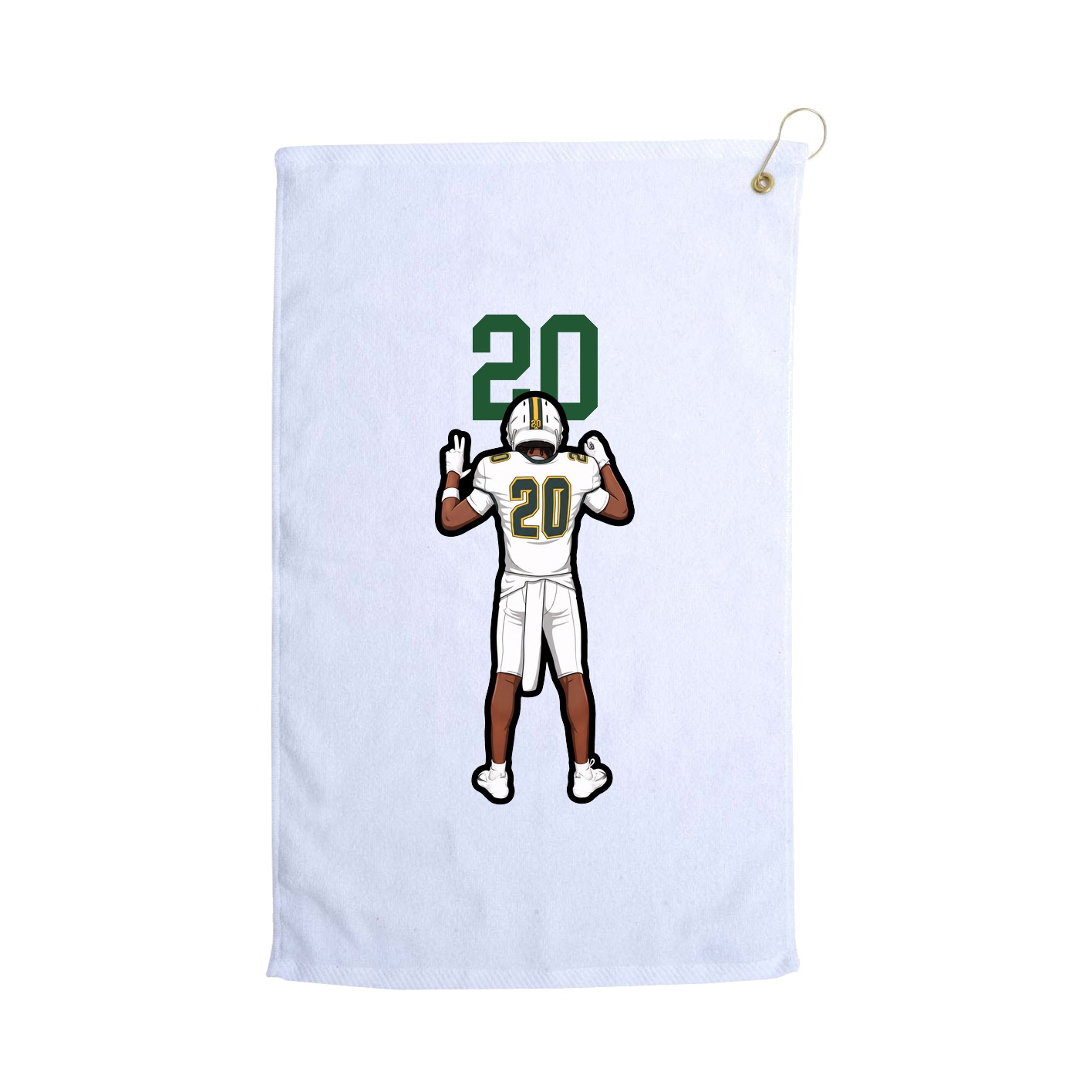 Golf Towel — Number Top in White