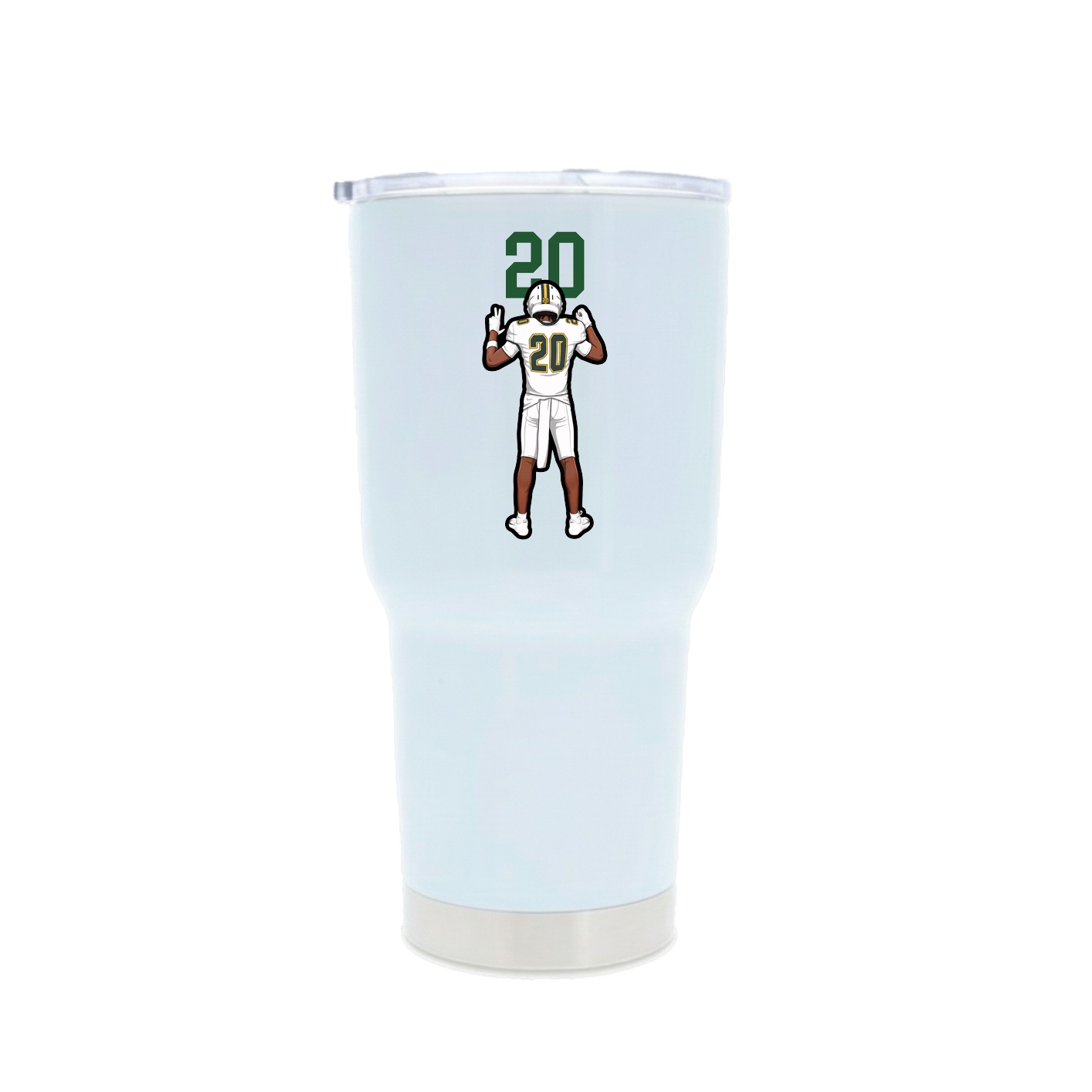 30oz Stainless Steel Tumbler — Number Top in White