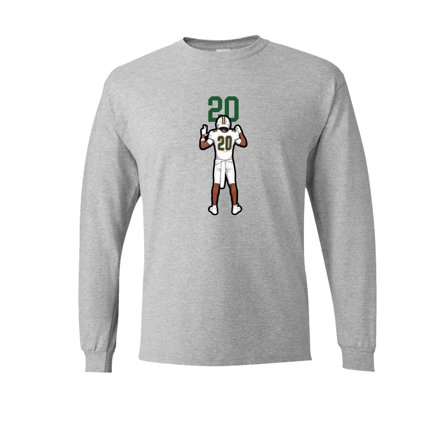 Long Sleeve Tee — Number Top in Grey