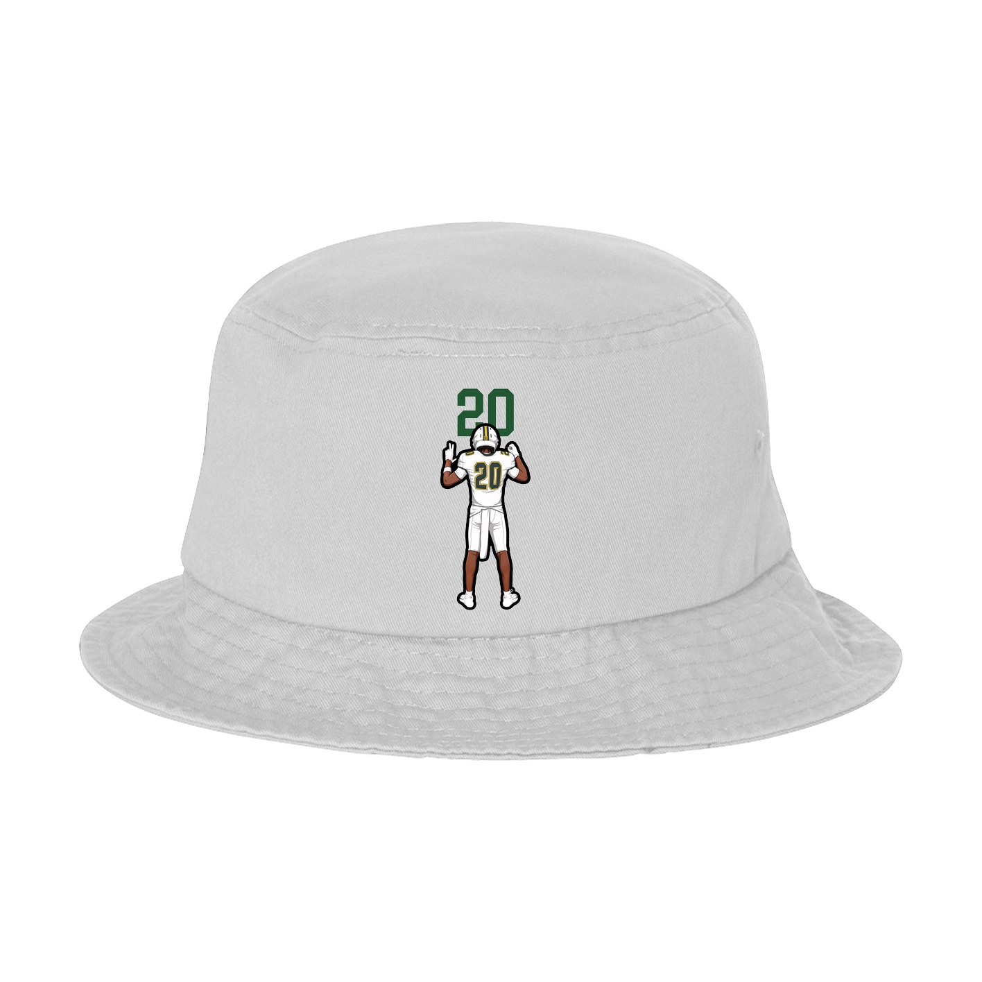 Bucket Cap — Number Top in White
