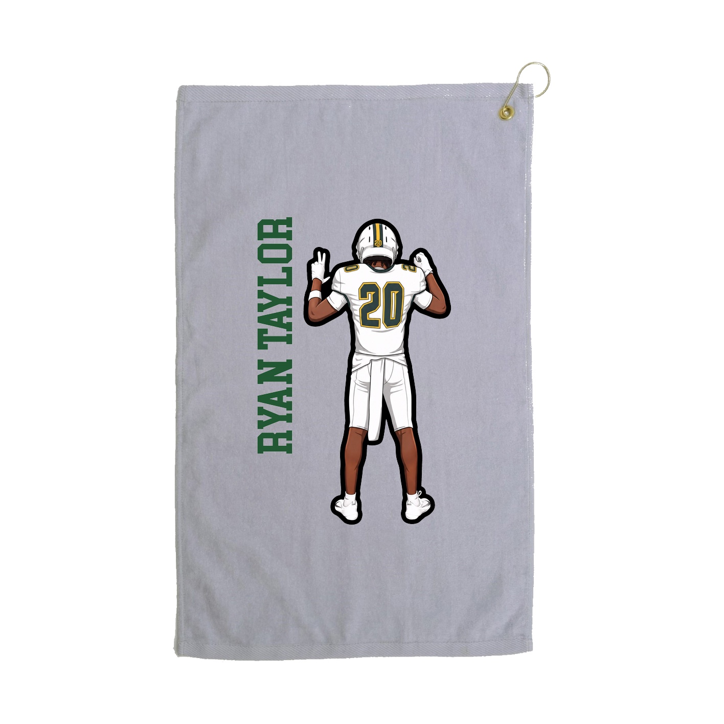 Golf Towel — Name Vertical in Grey