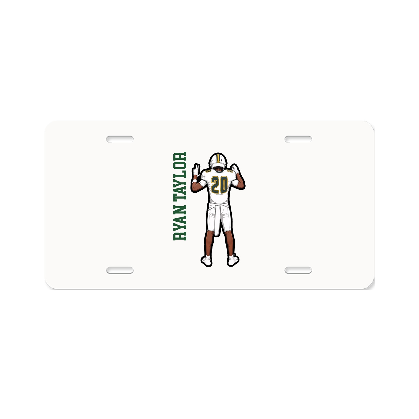 License Plate — Name Vertical in Classic