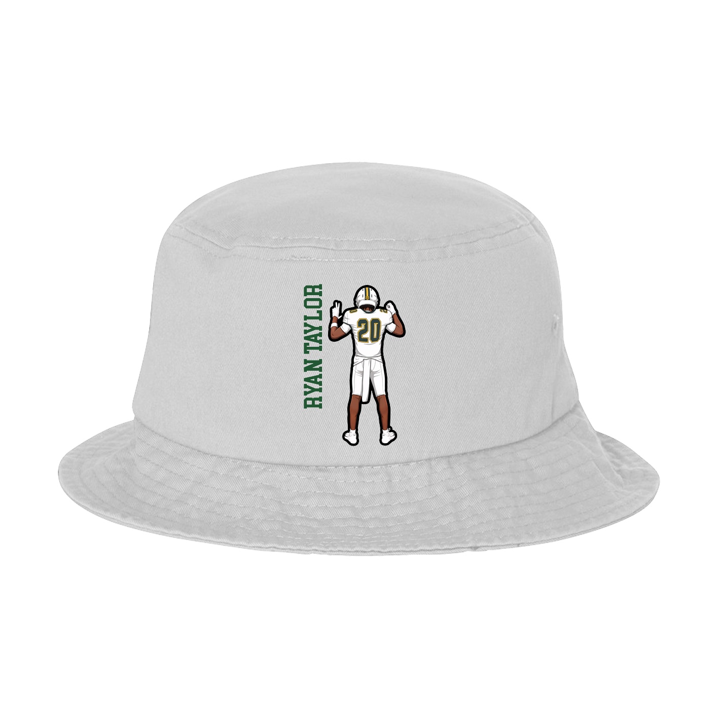 Bucket Cap — Name Vertical in White
