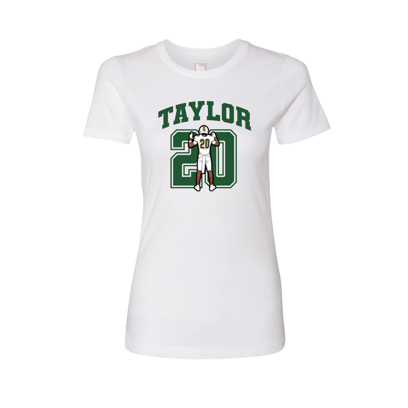 Fitted Women's Tee — Number in White