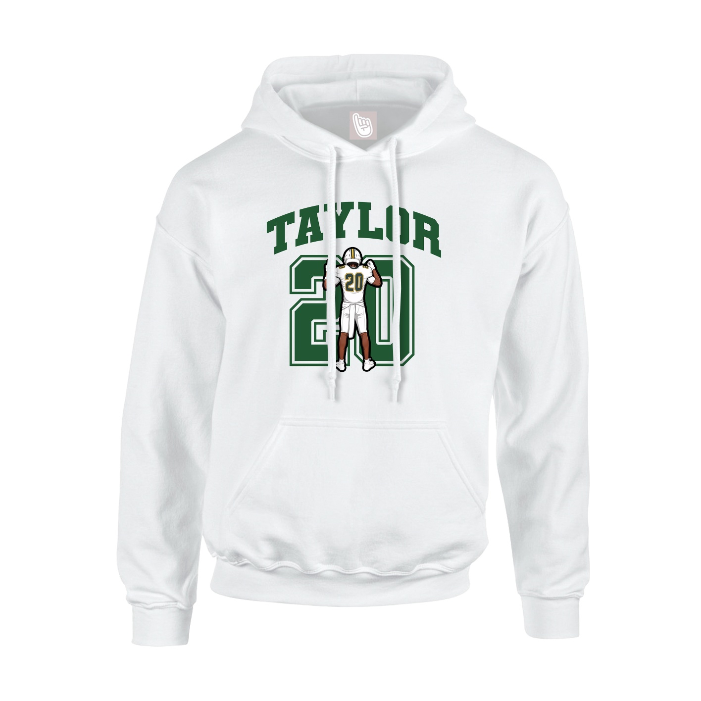 Hoodie — Number in White