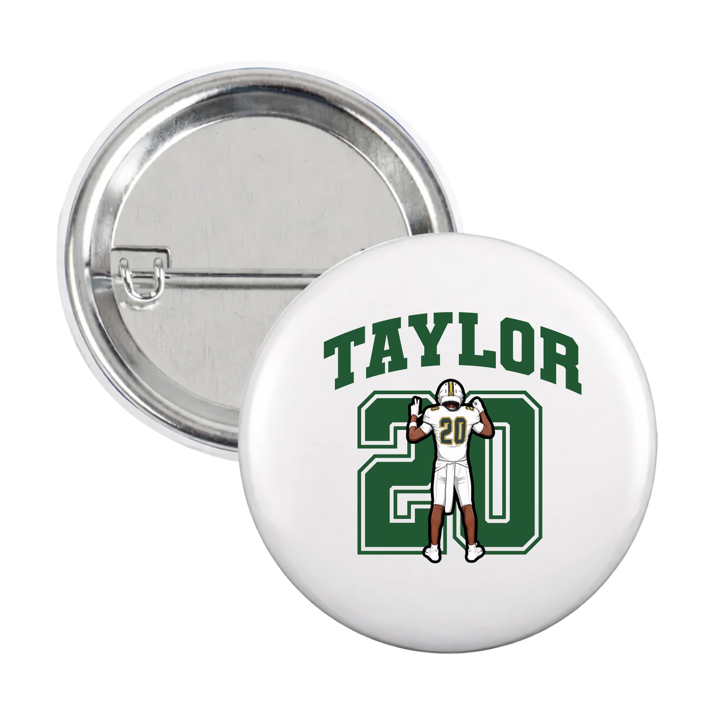 Game Day Button — Number in White