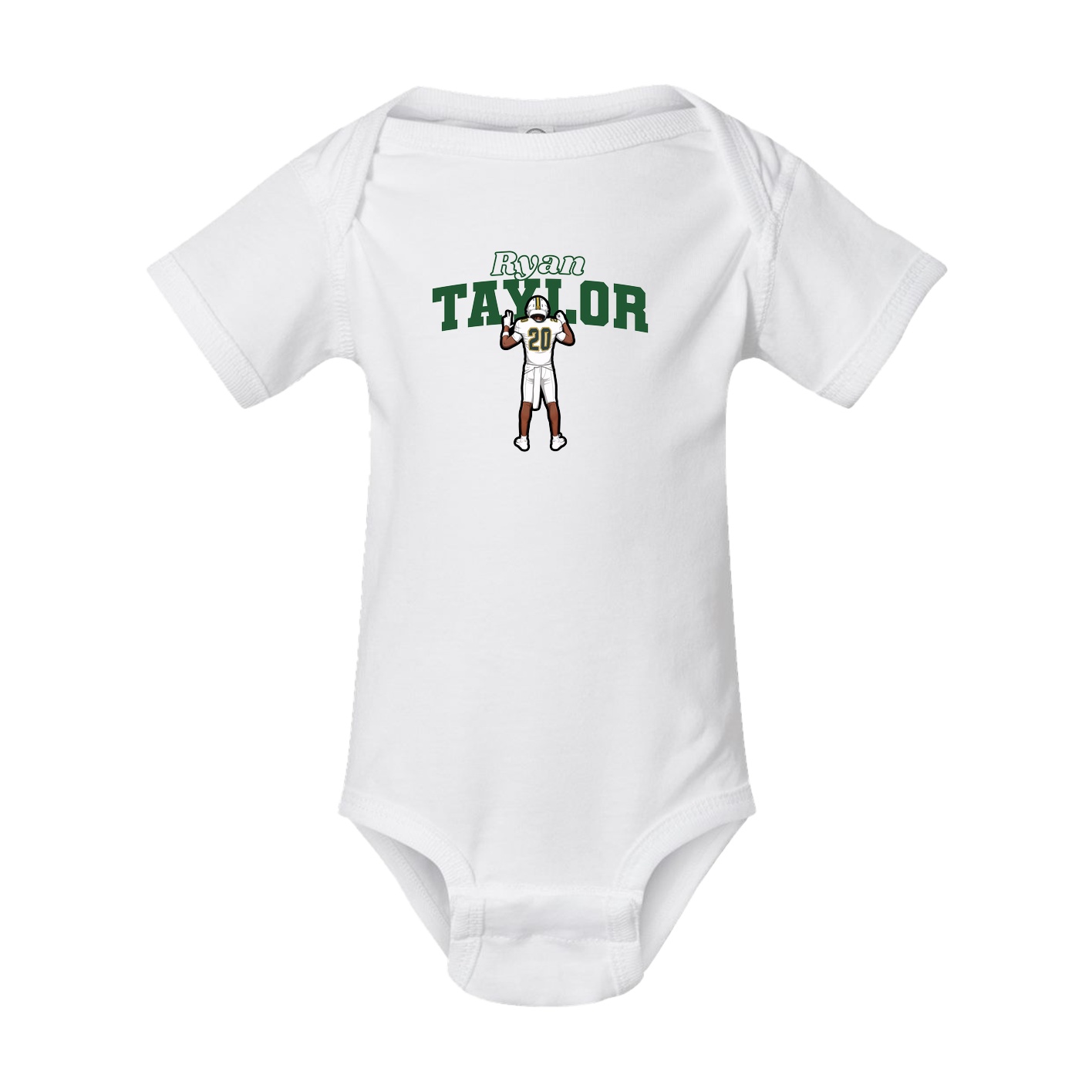 Baby Onesie — Name Arch in White
