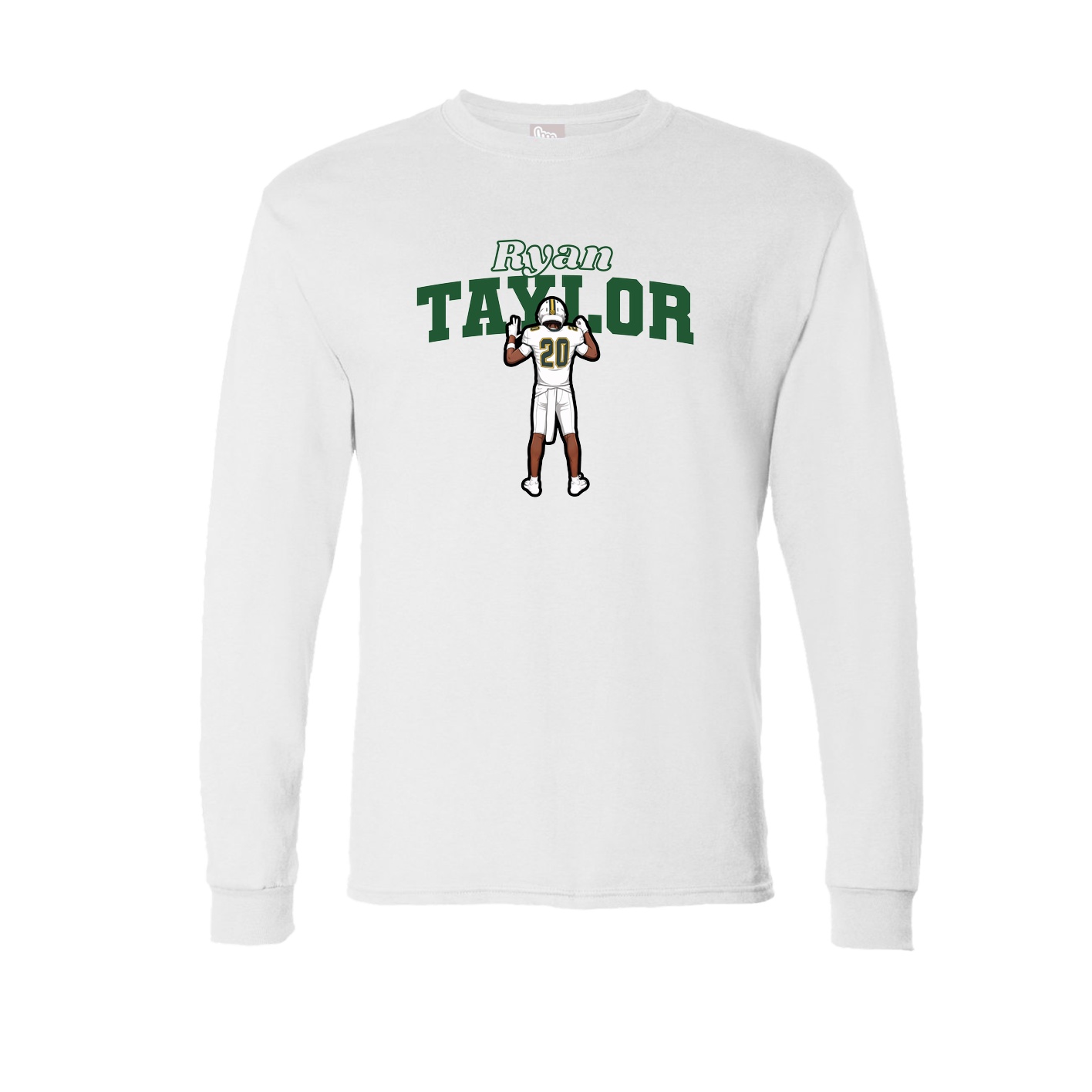 Long Sleeve Tee — Name Arch in White