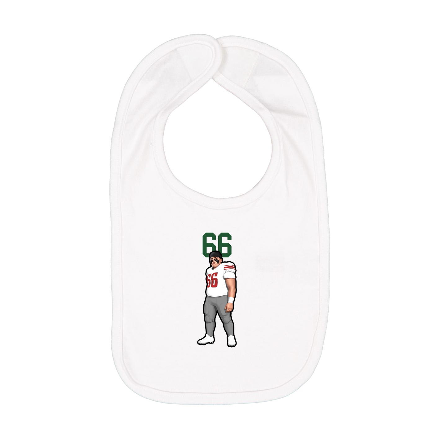 Infant Bib — Number Top in White