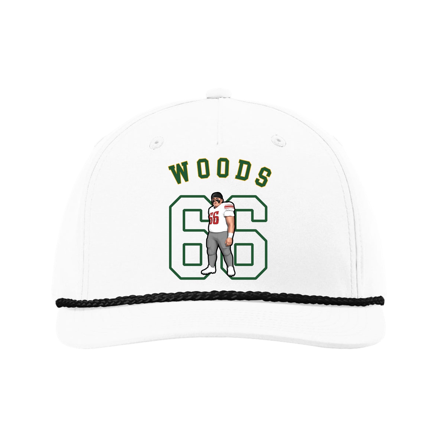 Five-Panel Classic Rope Cap — Shirsey Arch in White