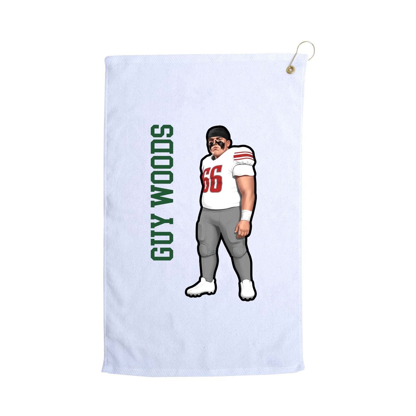 Golf Towel — Name Vertical in White