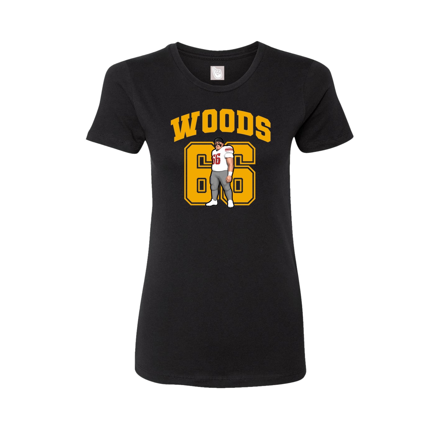 Fitted Women's Tee — Number in Black