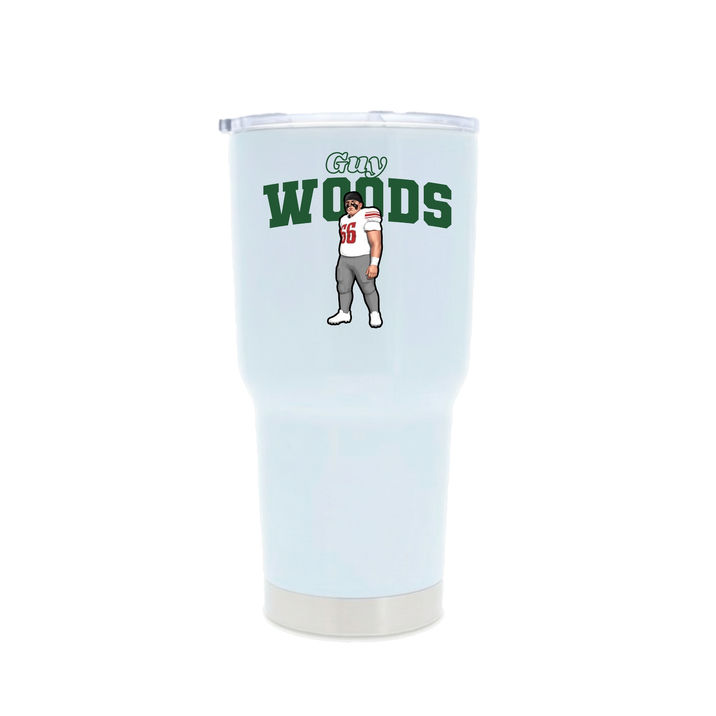 30oz Stainless Steel Tumbler — Name Arch in White