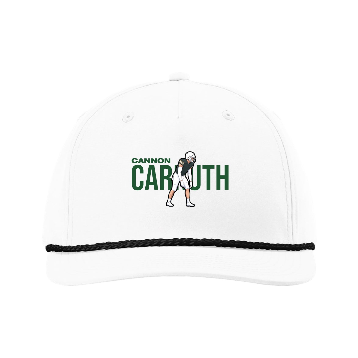 Five-Panel Classic Rope Cap — Player Name in White