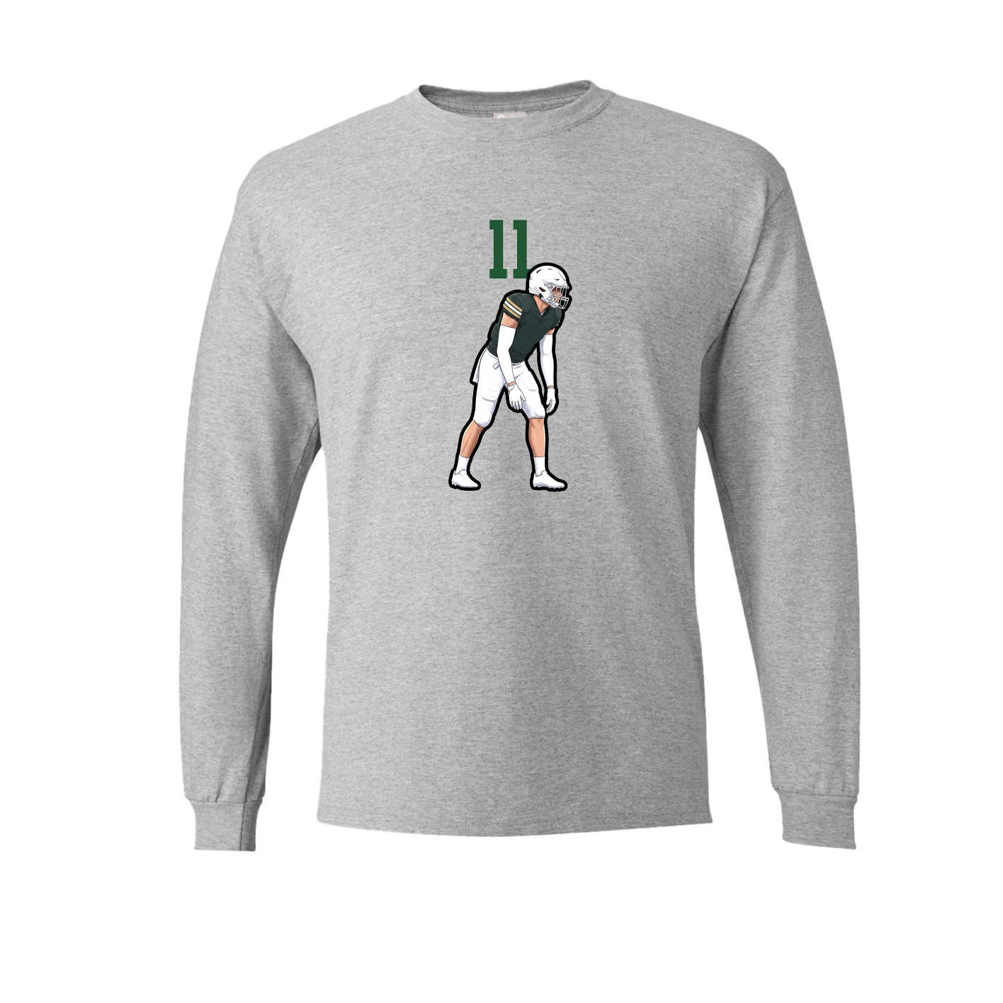 Long Sleeve Tee — Number Top in Grey