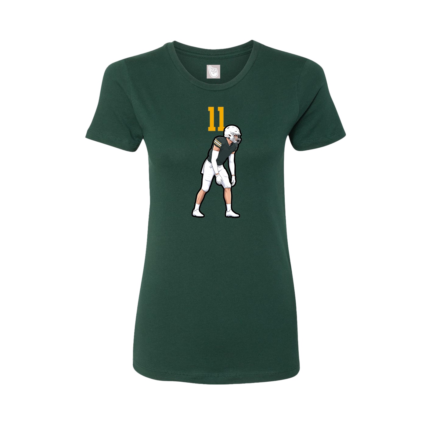 Fitted Women's Tee — Number Top in Green