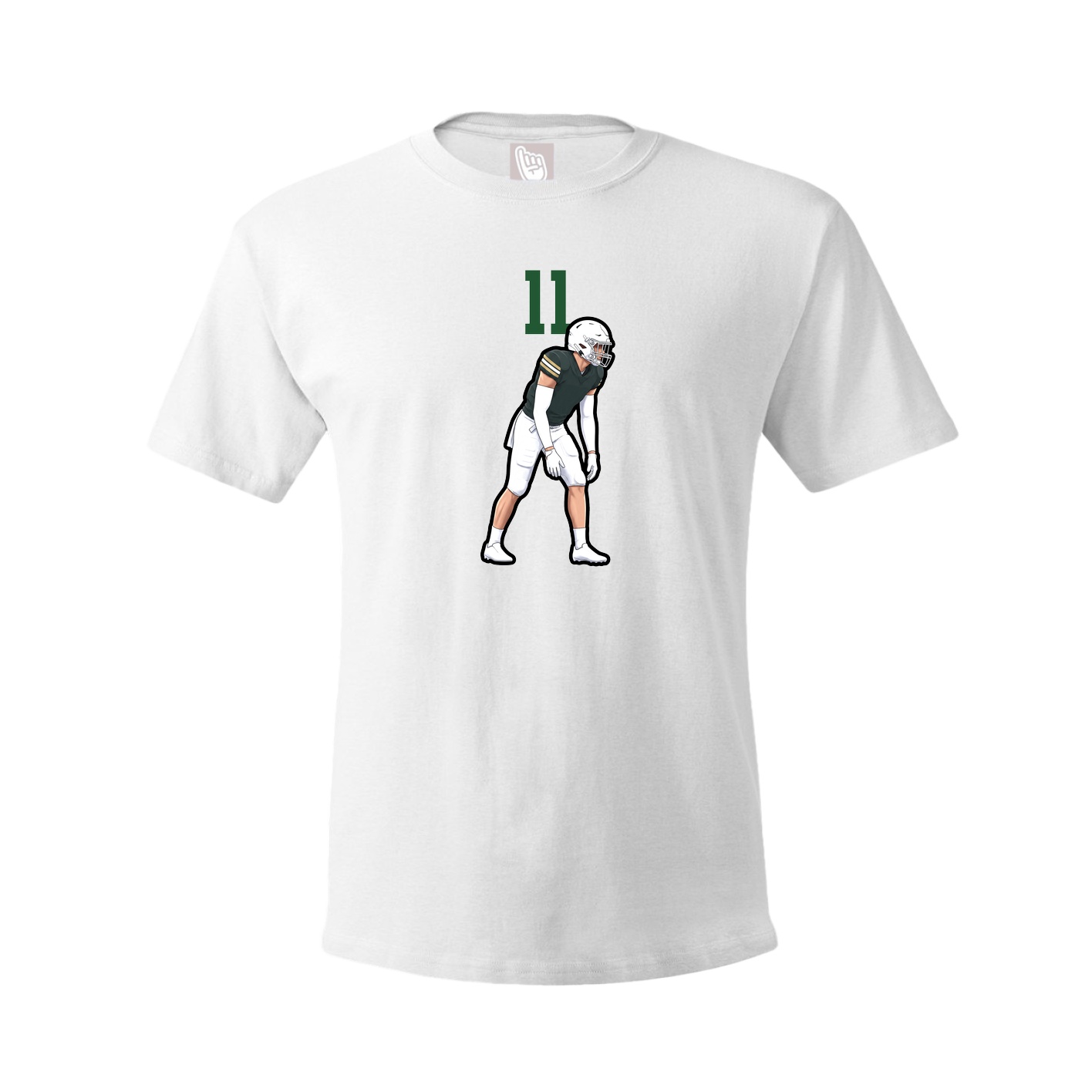 Youth Tee — Number Top in White