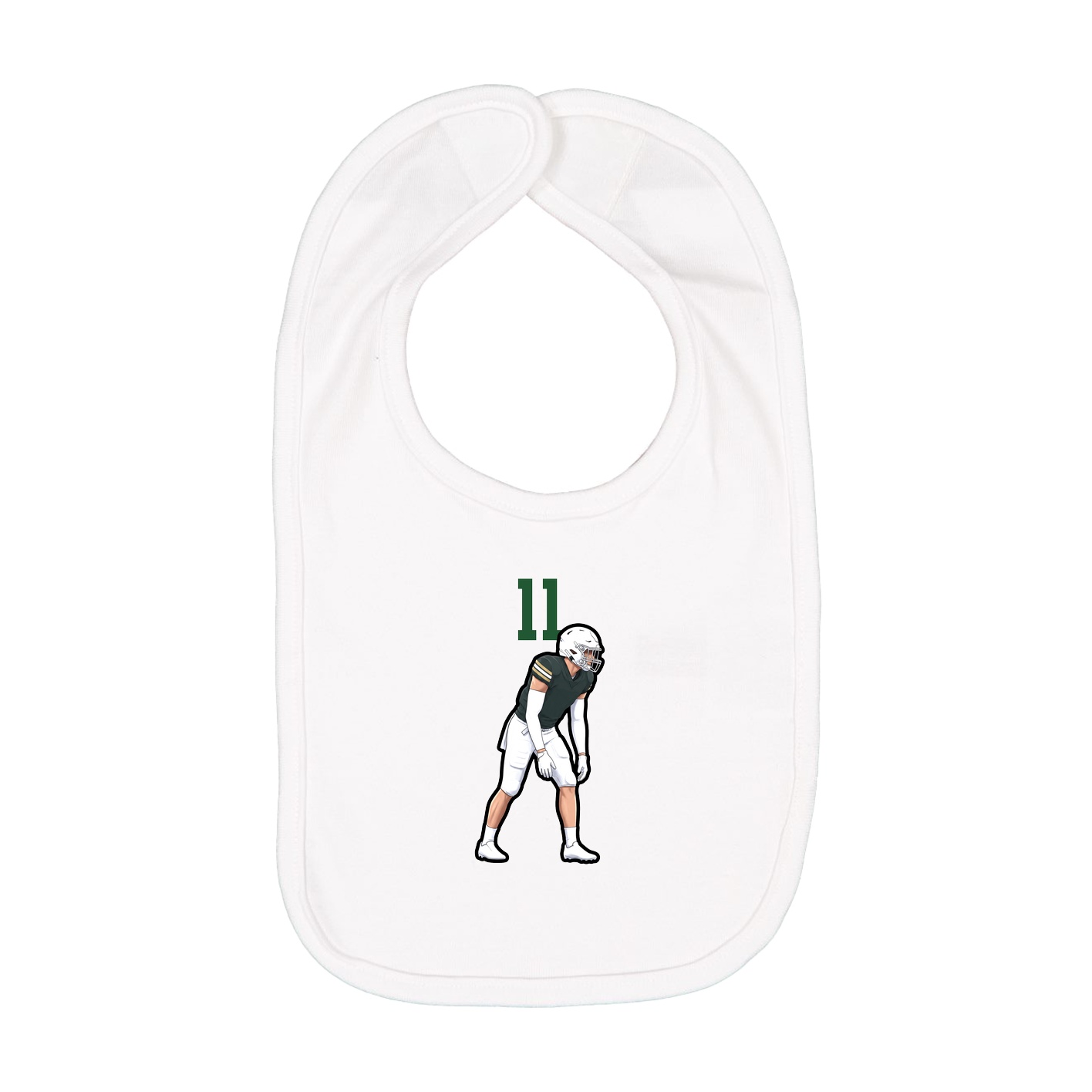 Infant Bib — Number Top in White