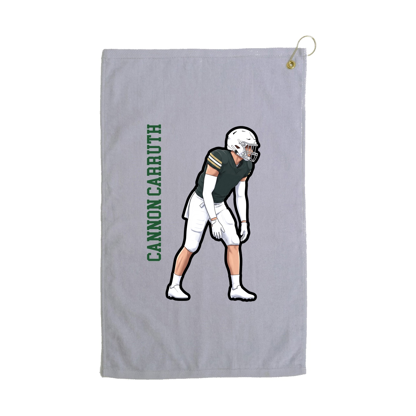 Golf Towel — Name Vertical in Grey