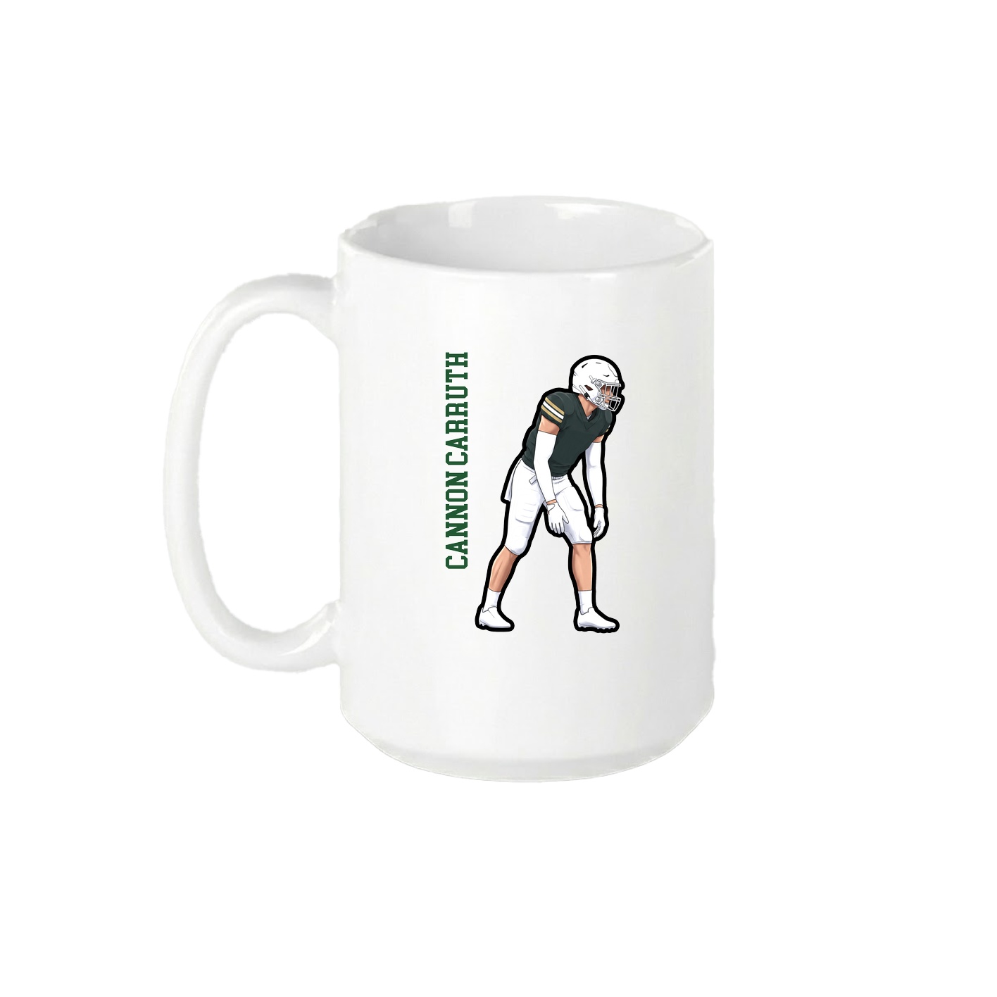 15oz Coffee Mug — Name Vertical in White
