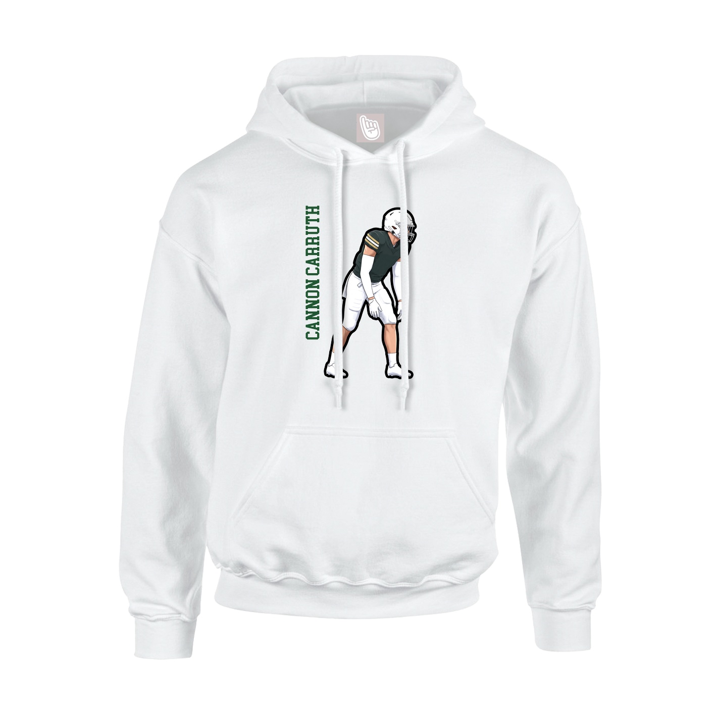Hoodie — Name Vertical in White