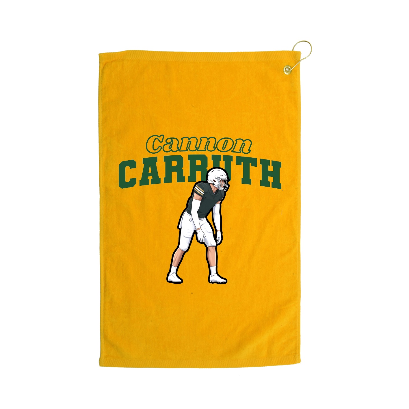 Golf Towel — Name Arch in Gold