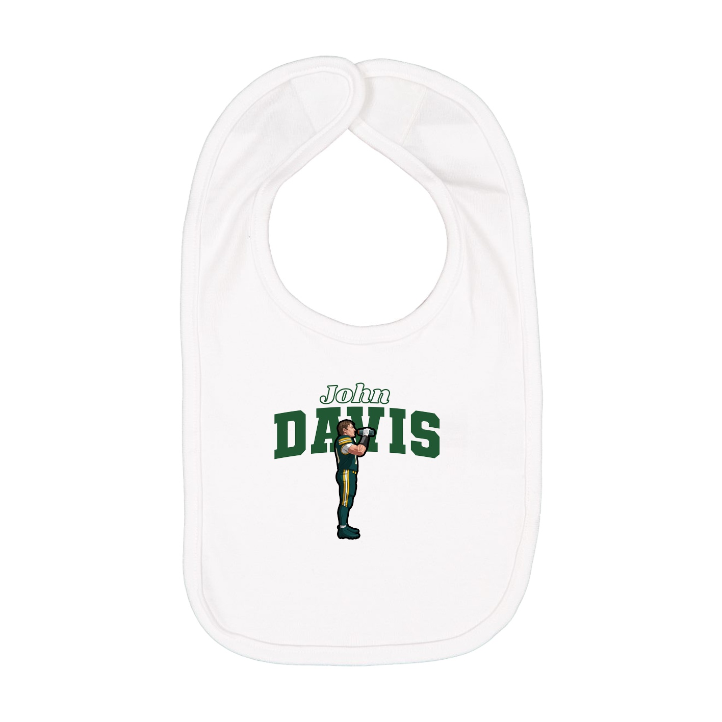 Infant Bib — Name Arch in White