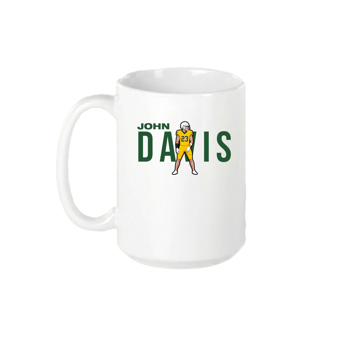 15oz Coffee Mug — Player Name in White