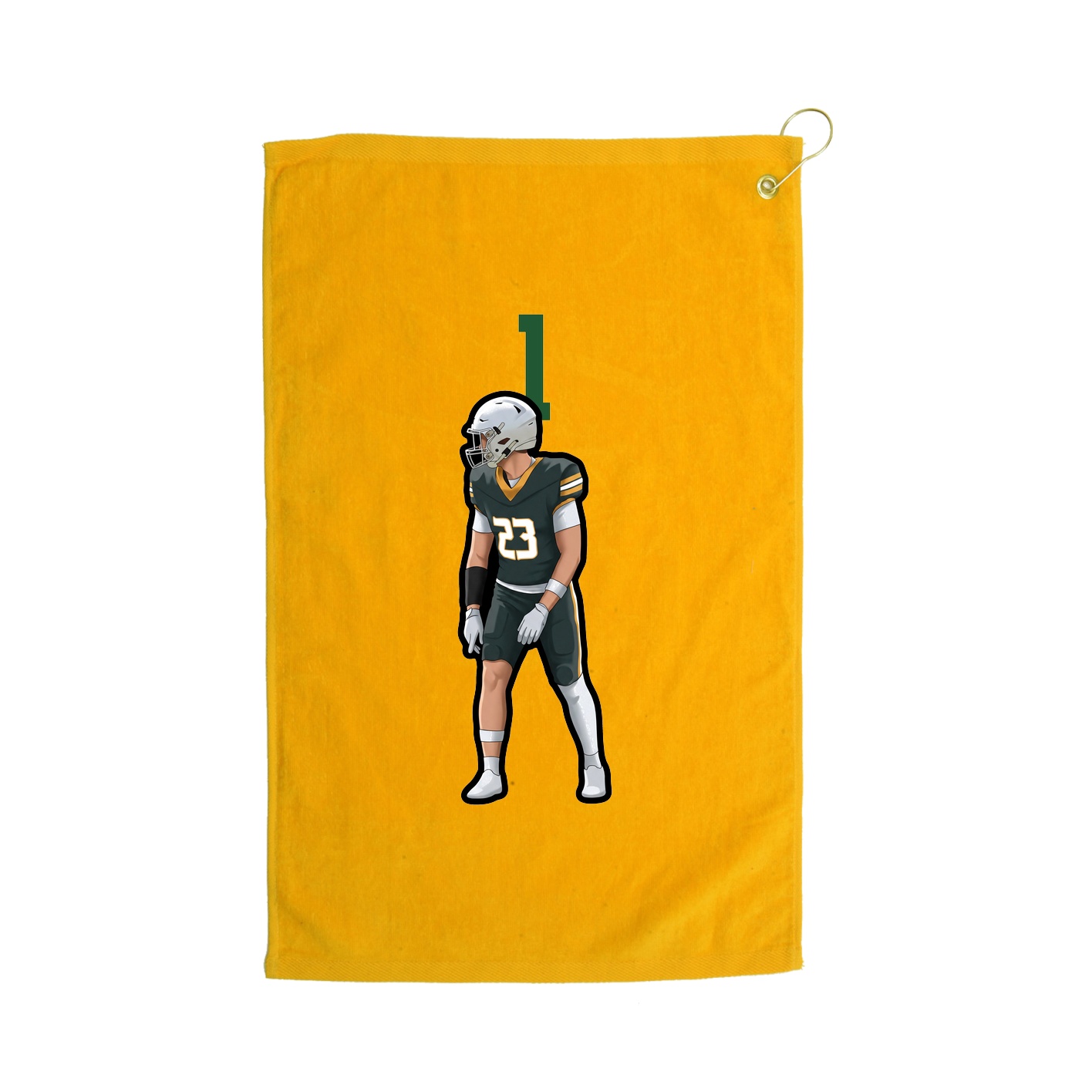 Golf Towel — Number Top in Gold