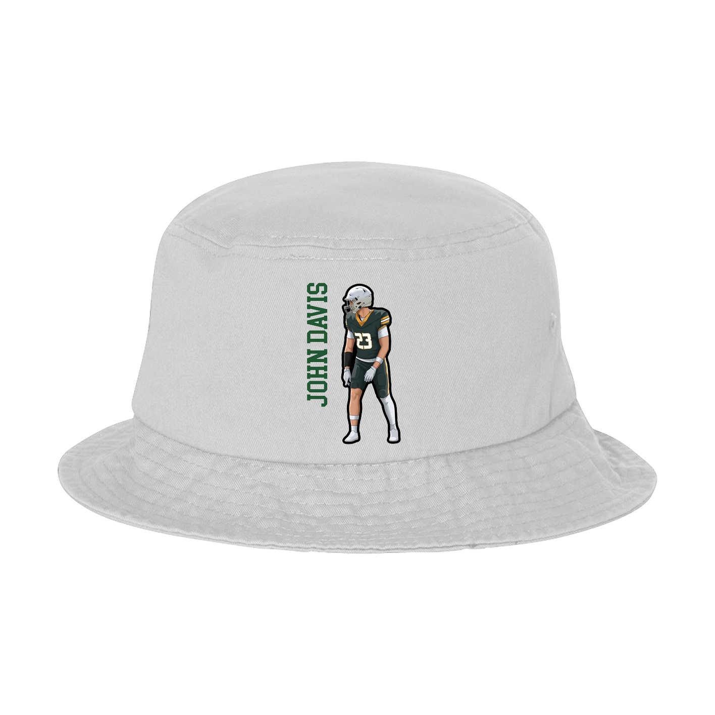 Bucket Cap — Name Vertical in White