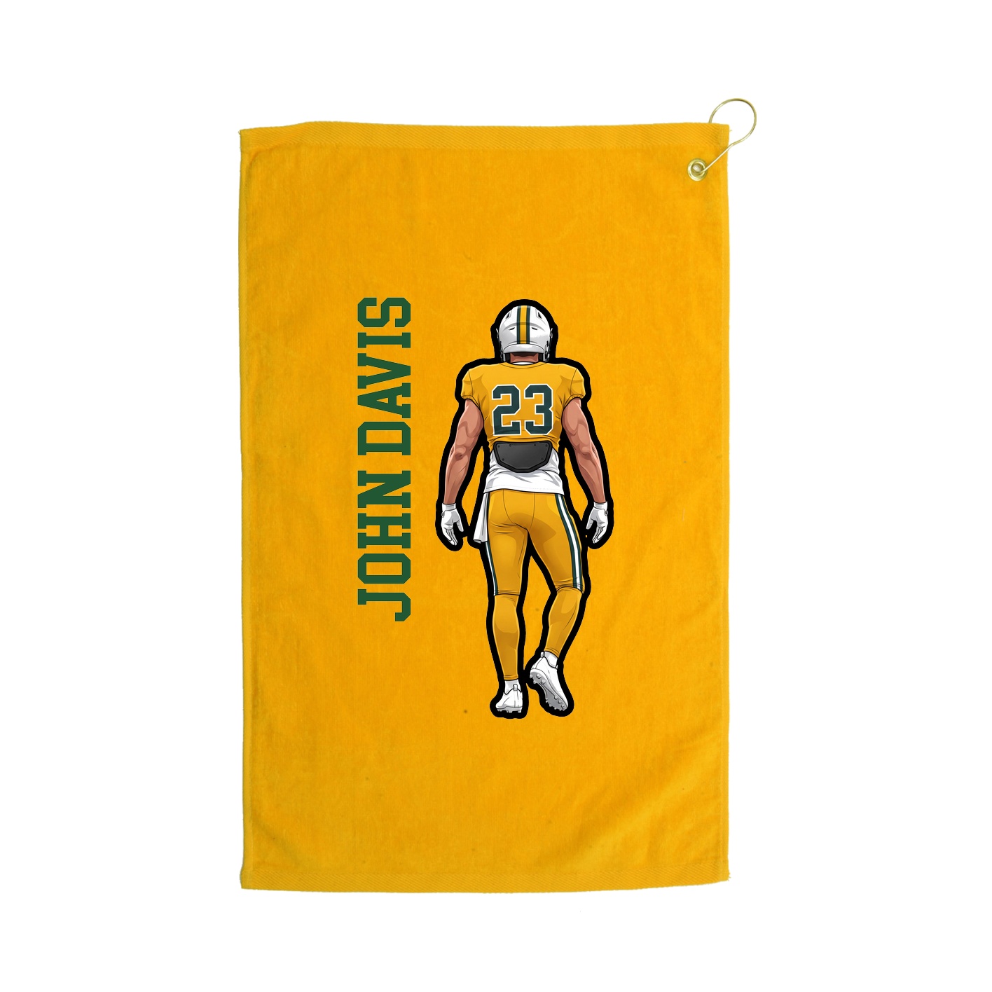 Golf Towel — Name Vertical in Gold