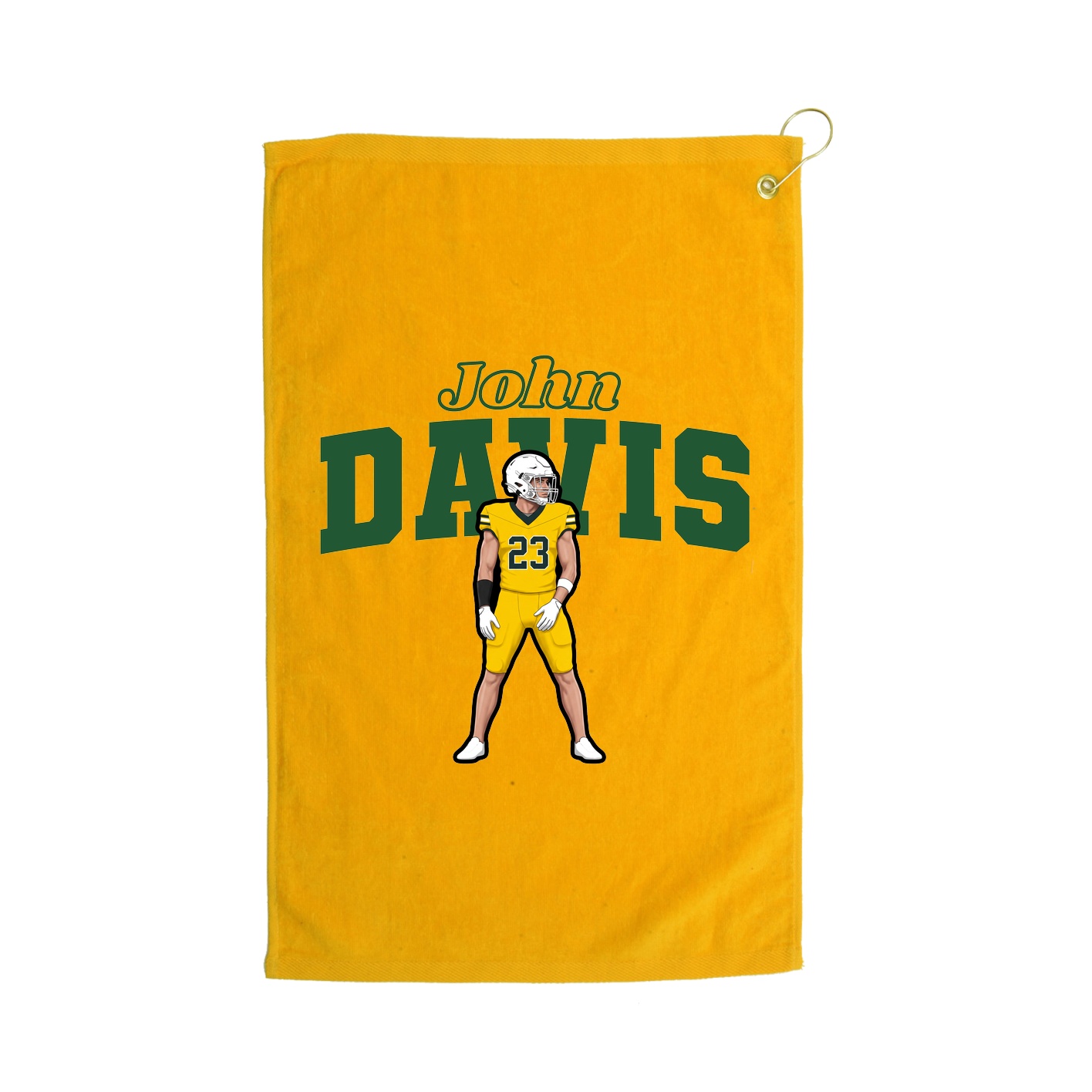 Golf Towel — Name Arch in Gold
