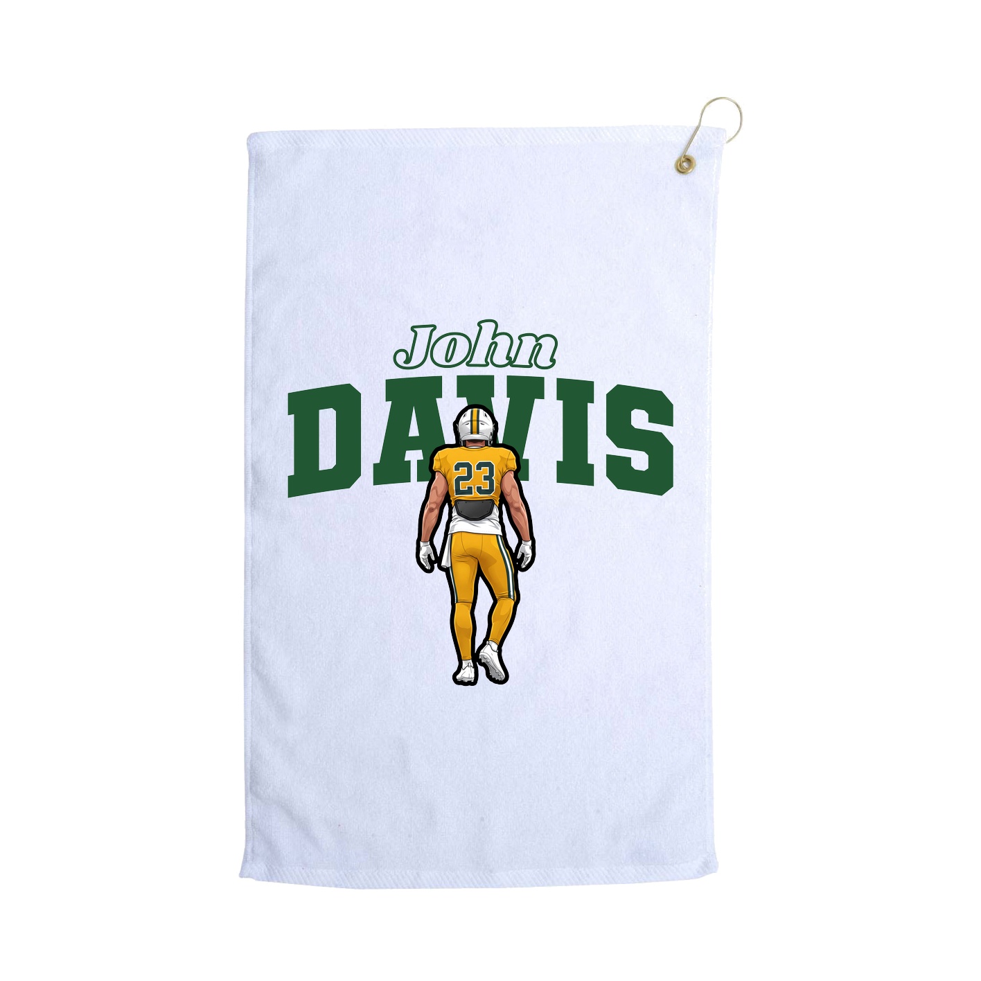 Golf Towel — Name Arch in White