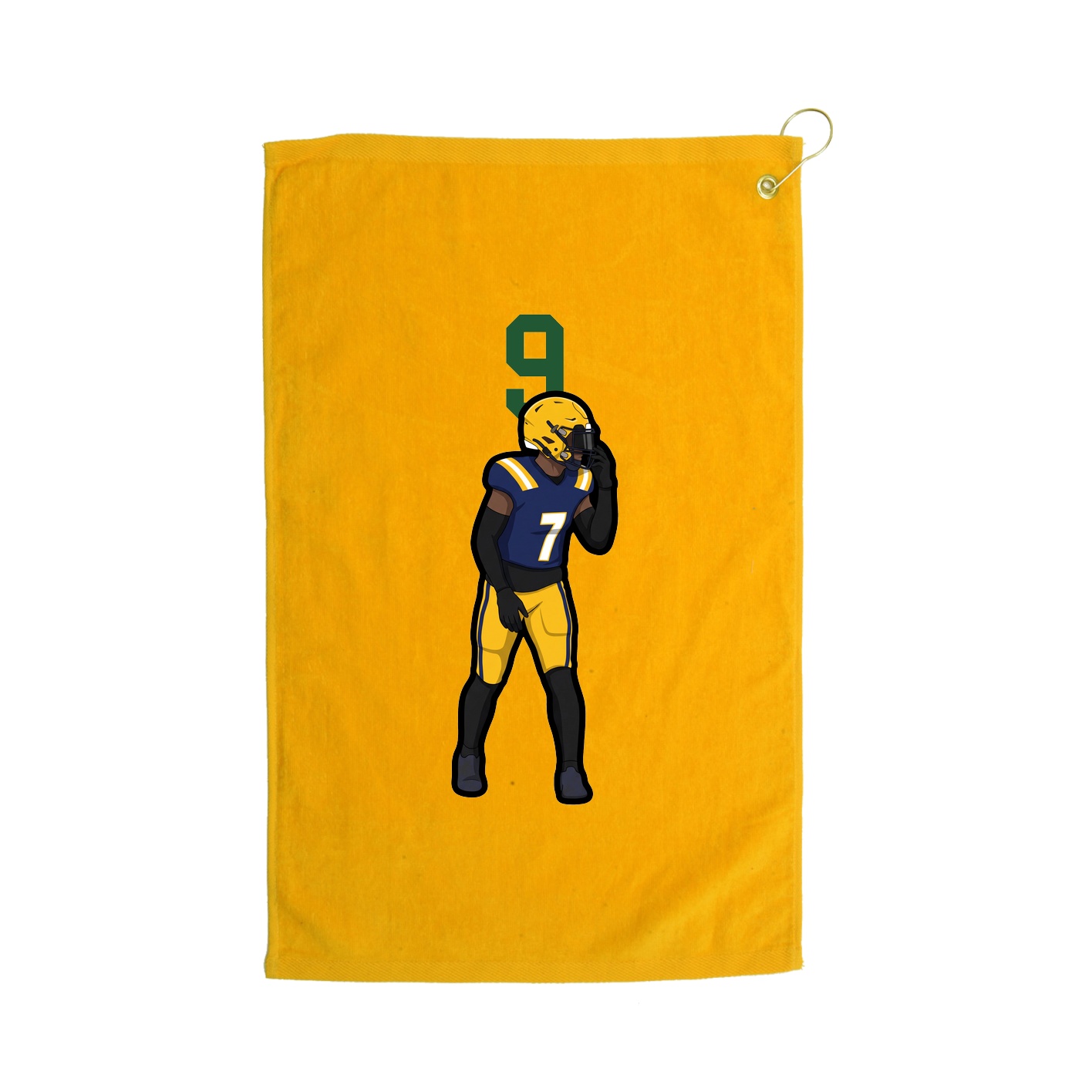 Golf Towel — Number Top in Gold