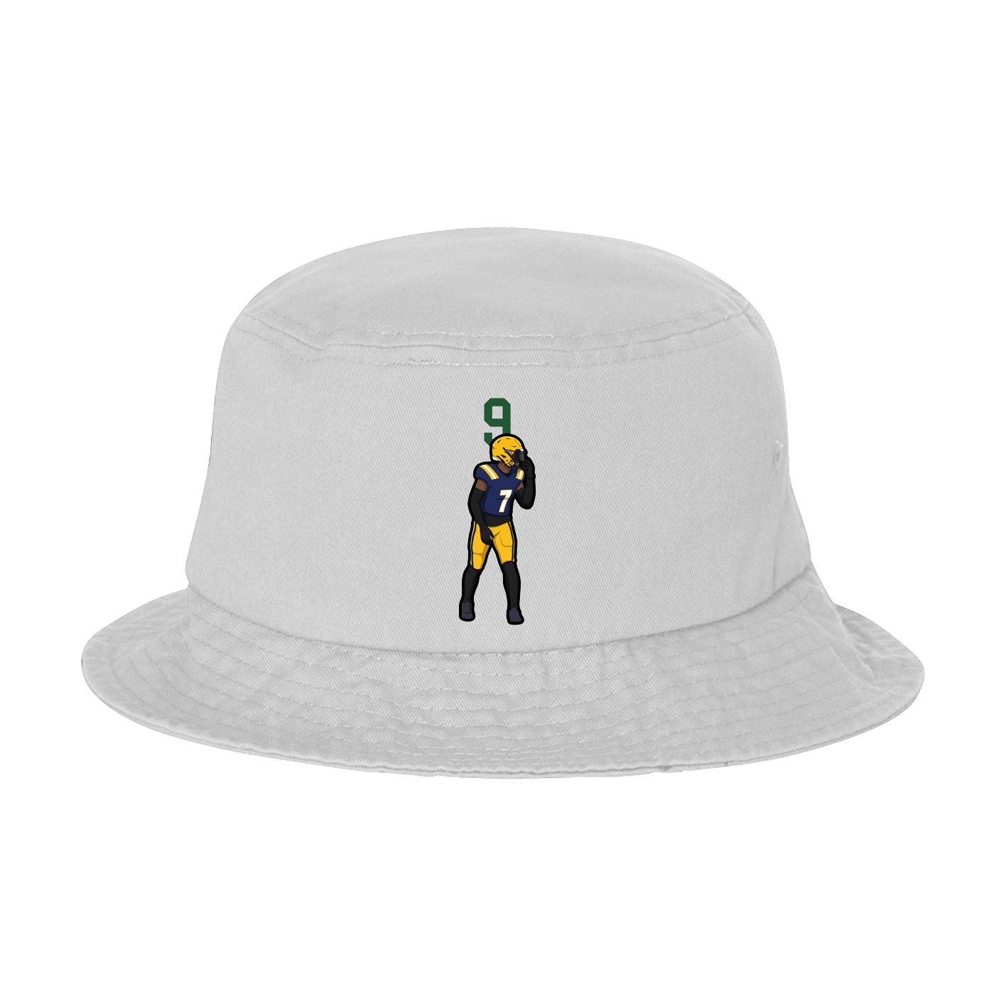 Bucket Cap — Number Top in White
