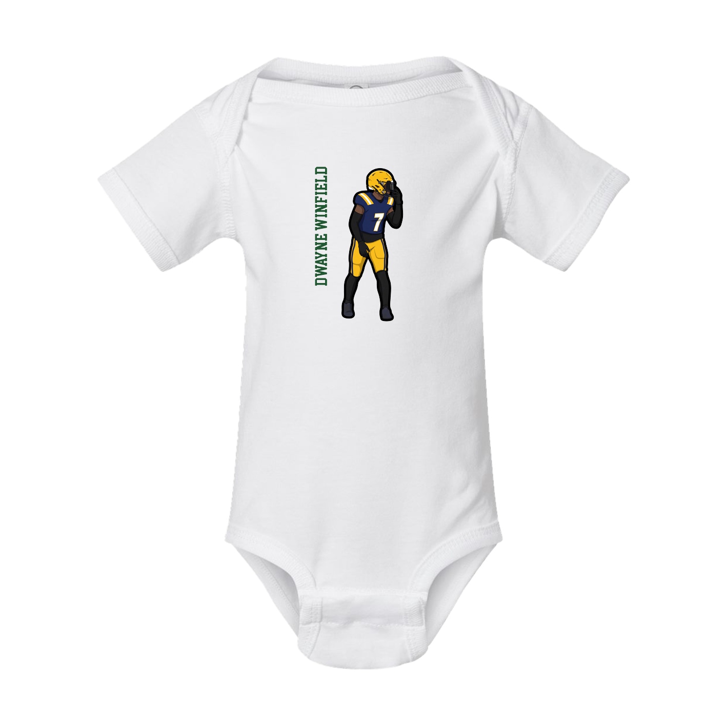Baby Onesie — Name Vertical in White