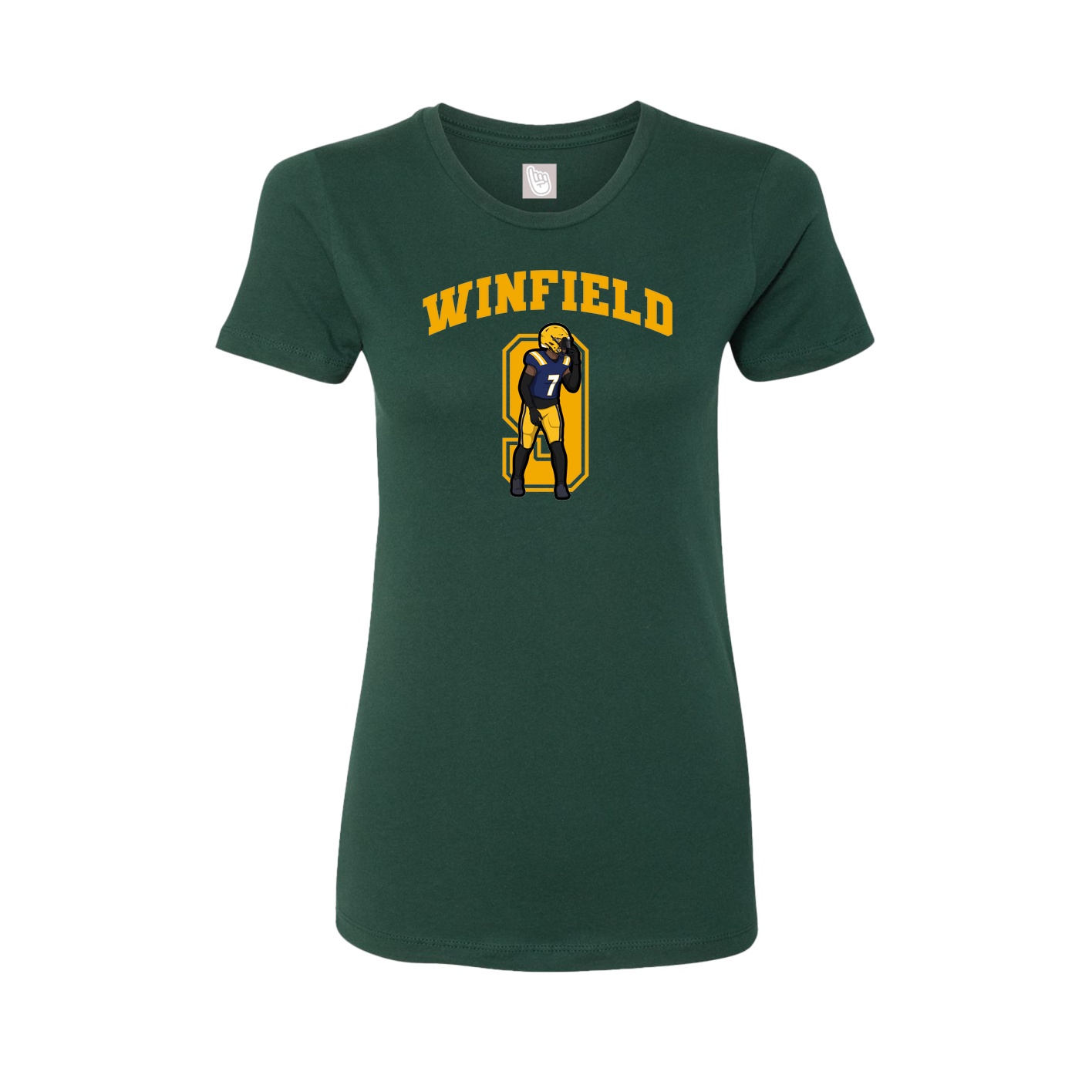 Fitted Women's Tee — Number in Green