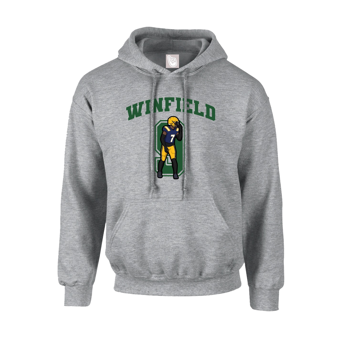 Hoodie — Number in Grey