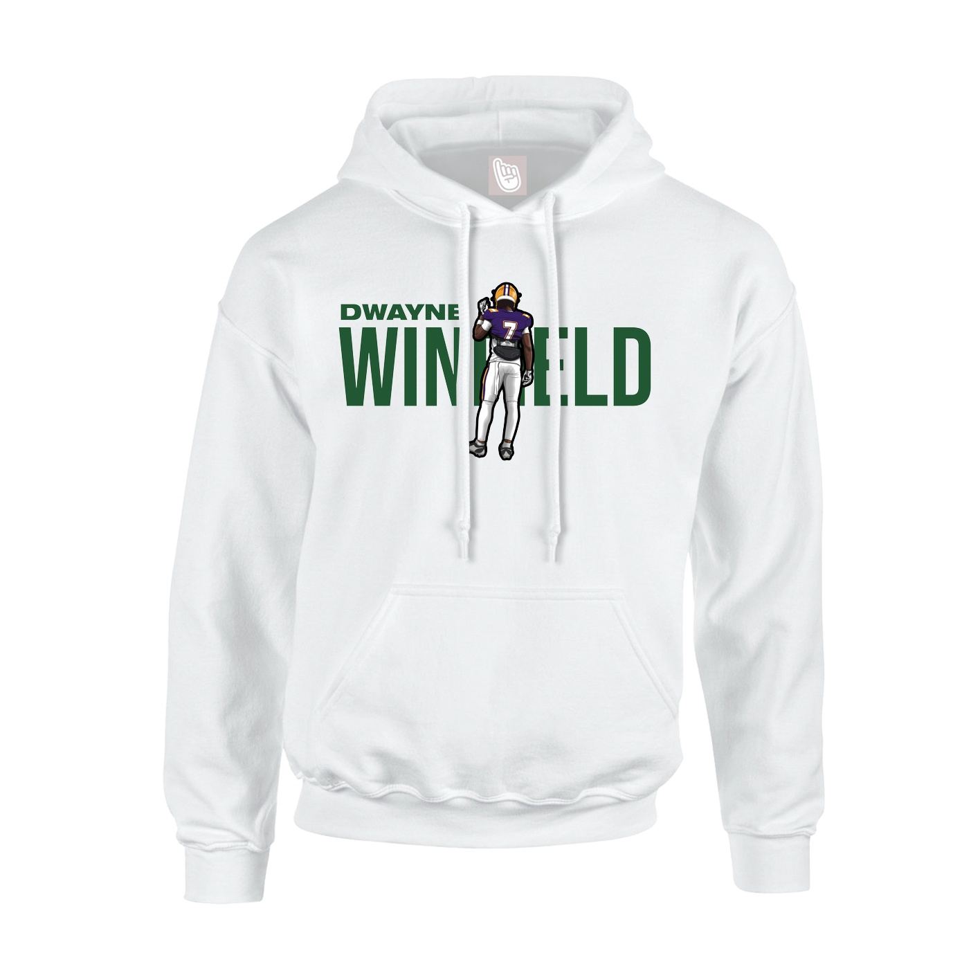 Youth Hoodie — Player Name in White