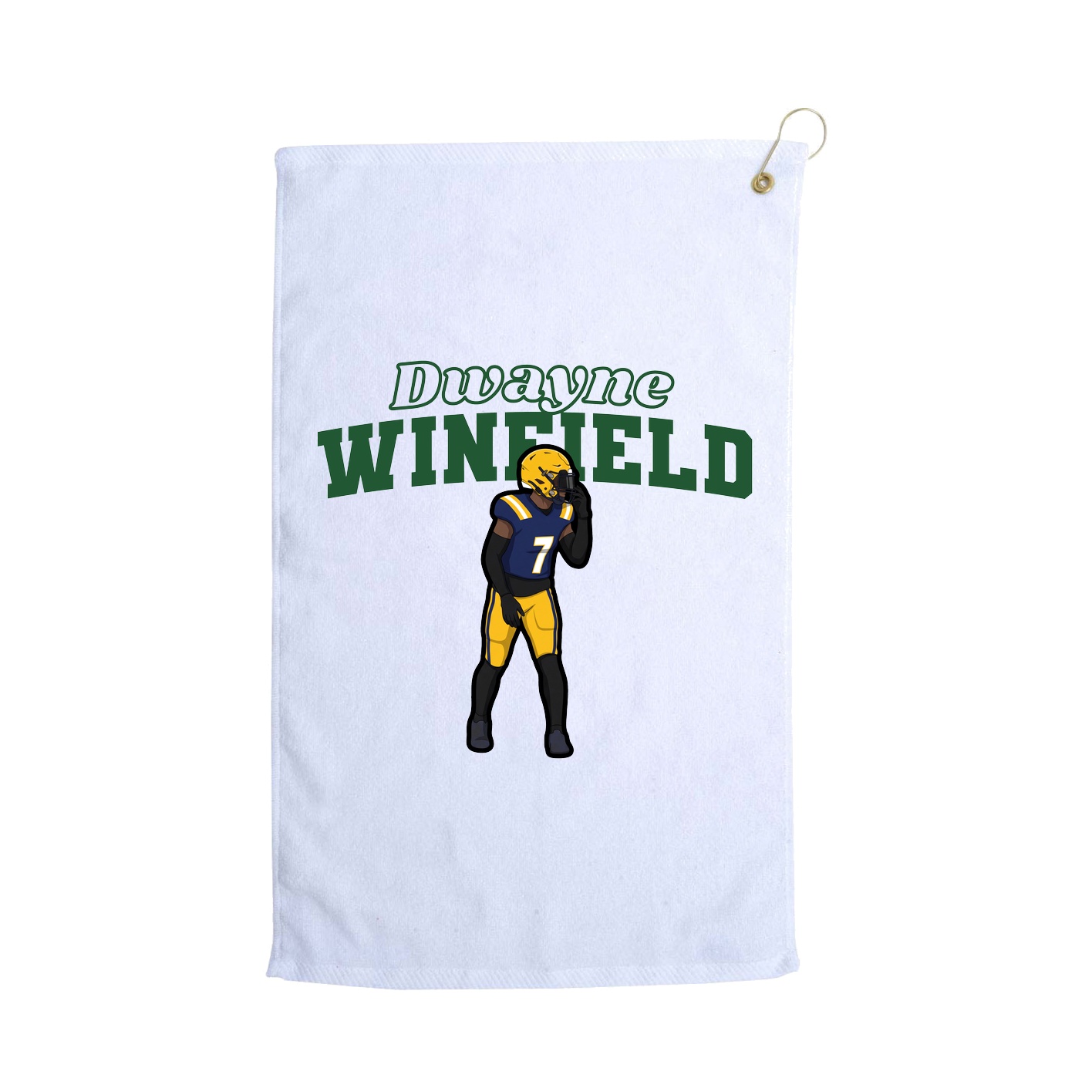 Golf Towel — Name Arch in White