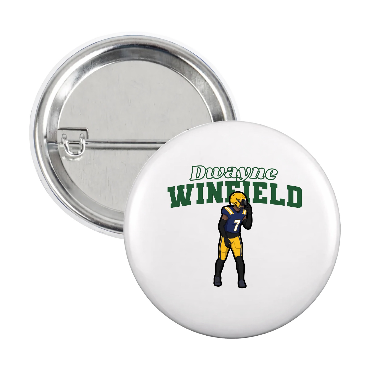 Game Day Button — Name Arch in White
