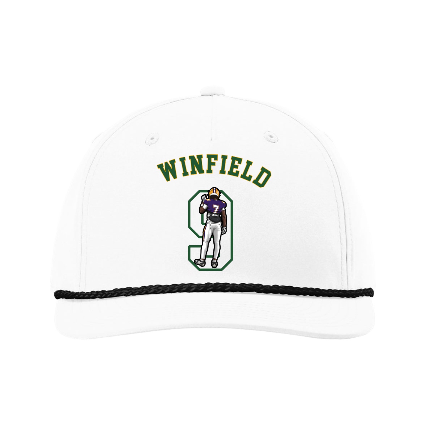 Five-Panel Classic Rope Cap — Shirsey Arch in White