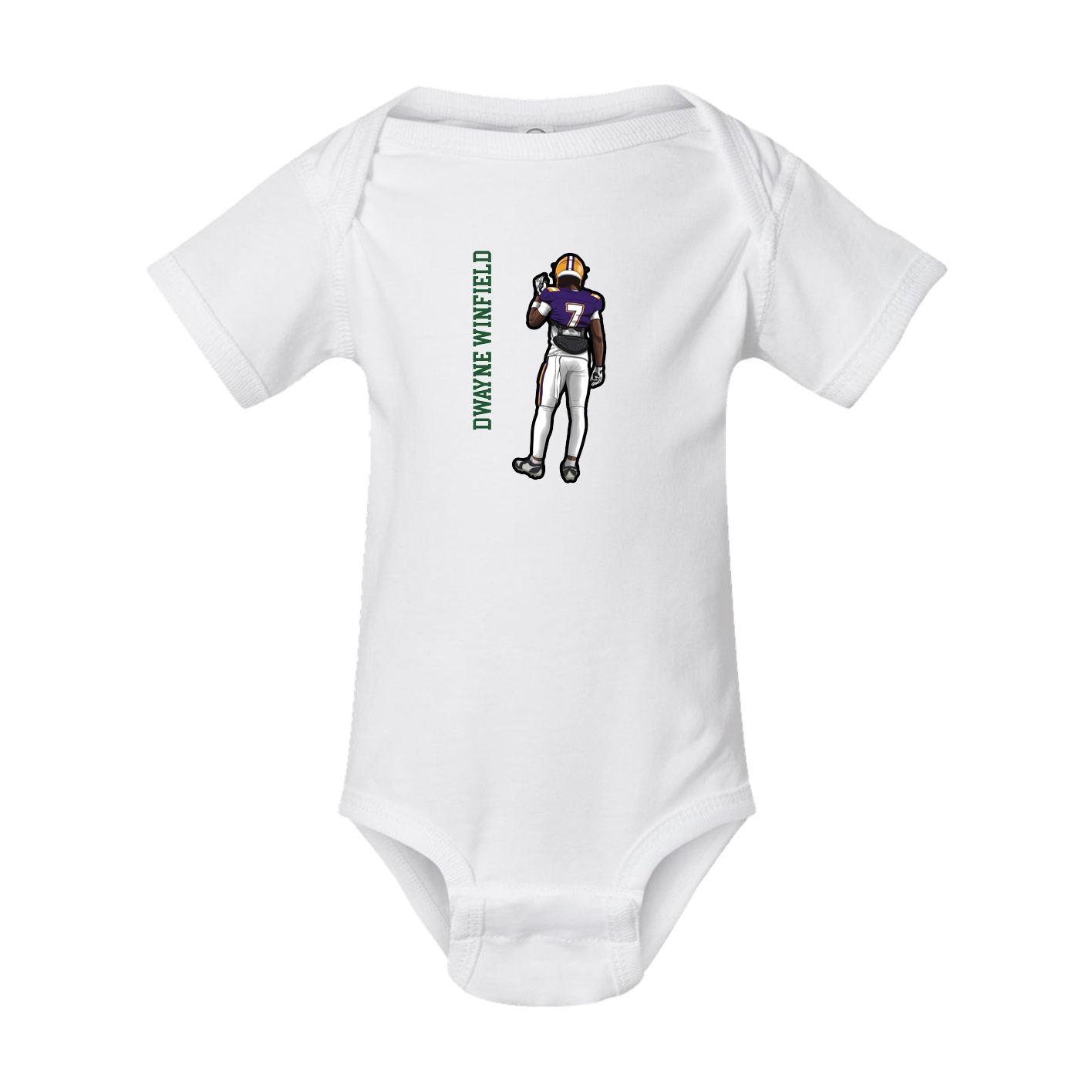 Baby Onesie — Name Vertical in White