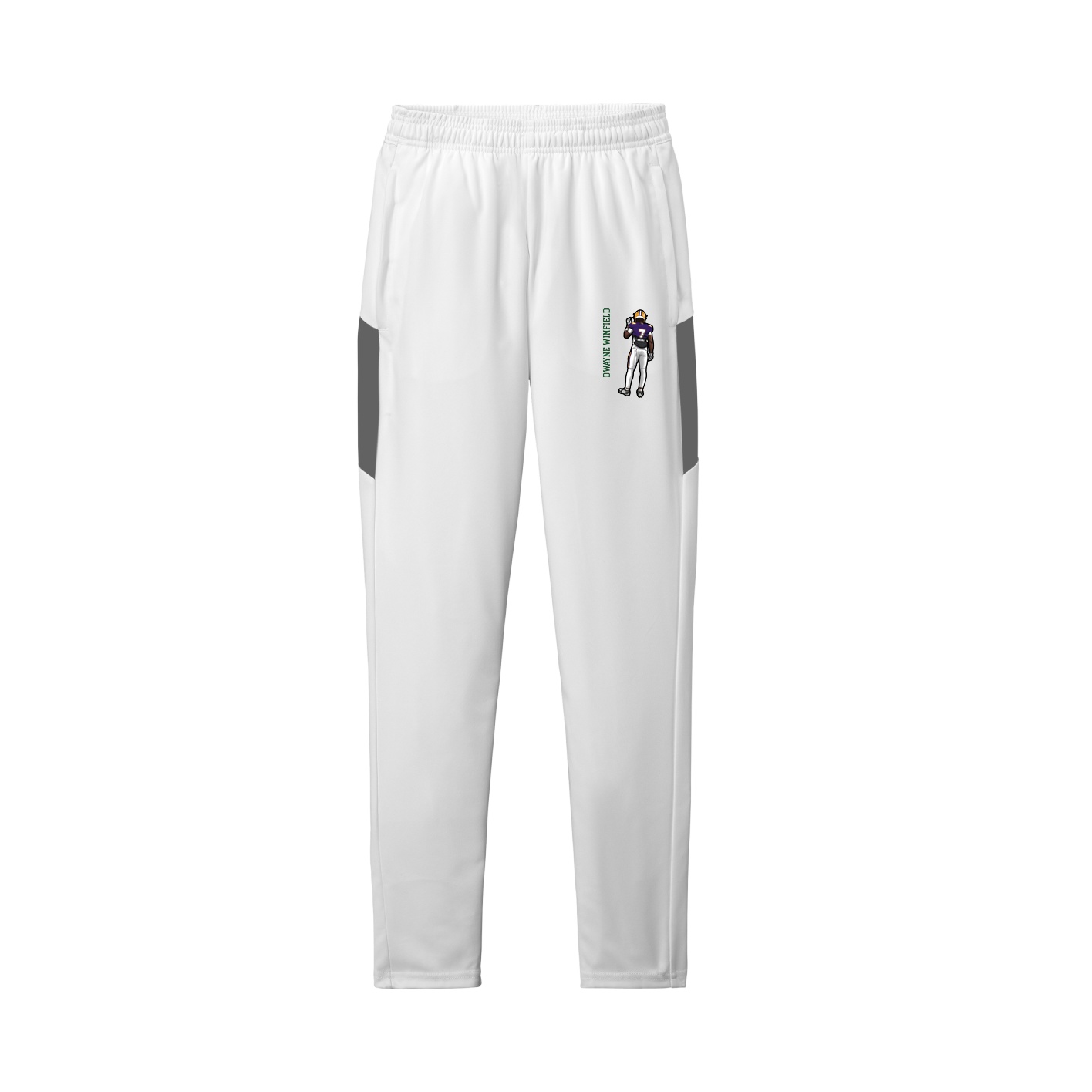 Team Travel Pant — Name Vertical in White/Grey