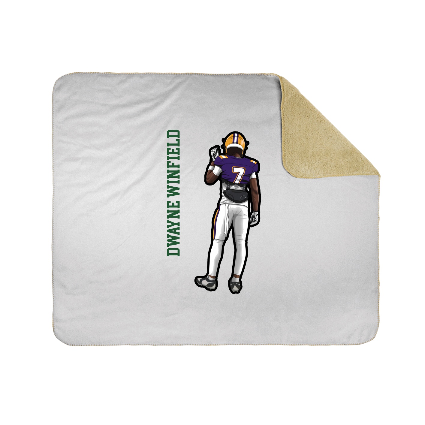 Throw Blanket — Name Vertical in White