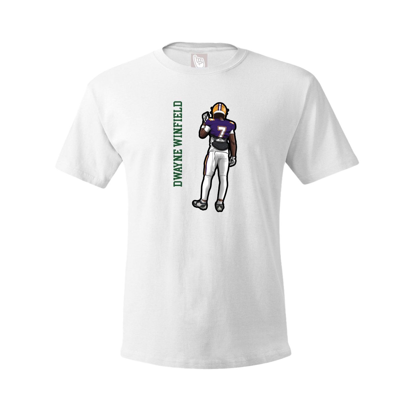 Tee — Name Vertical in White