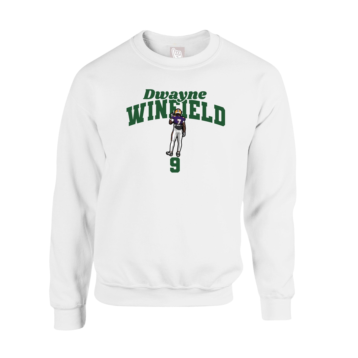 Fleece Crew — Signature Arch in White