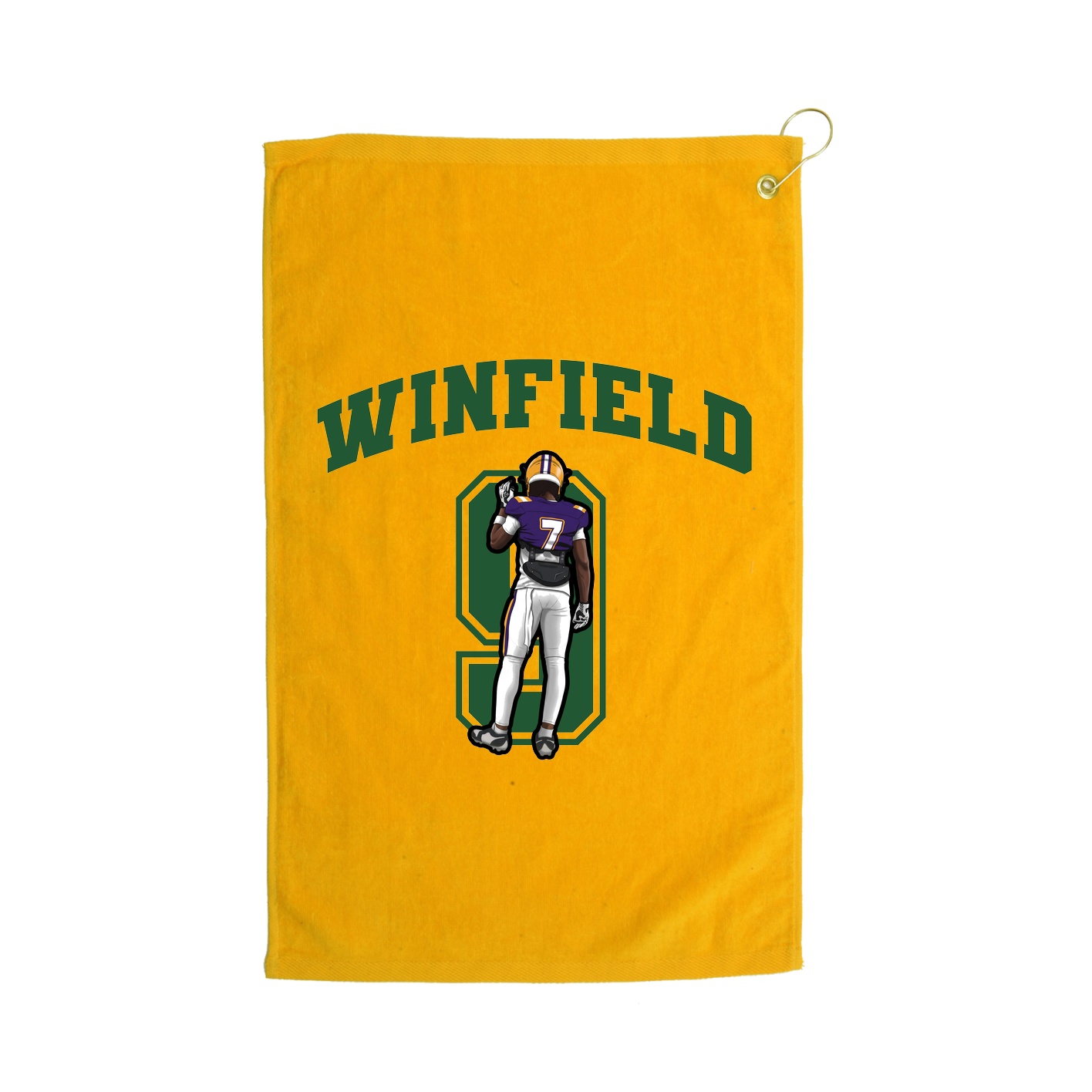 Golf Towel — Number in Gold