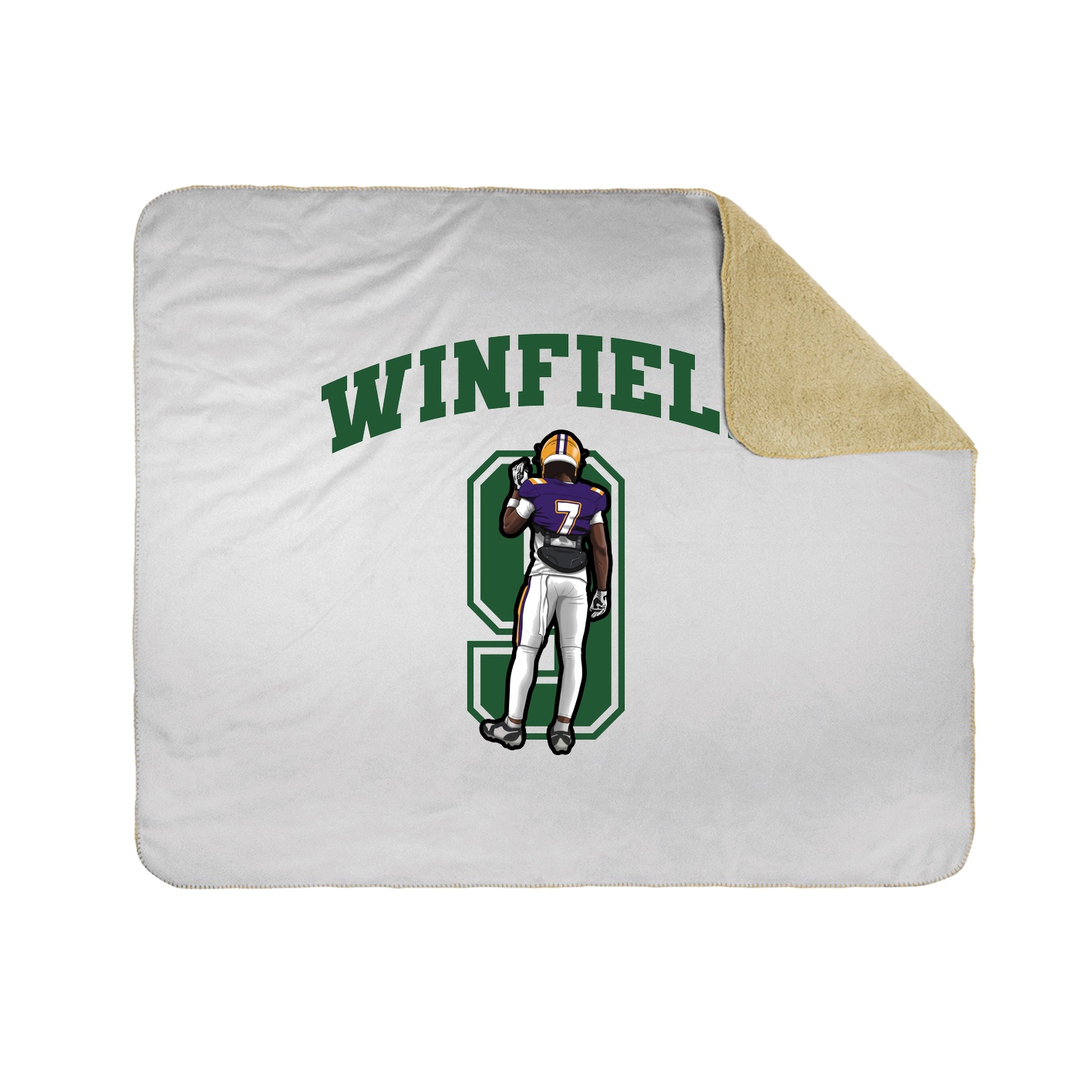 Throw Blanket — Number in White